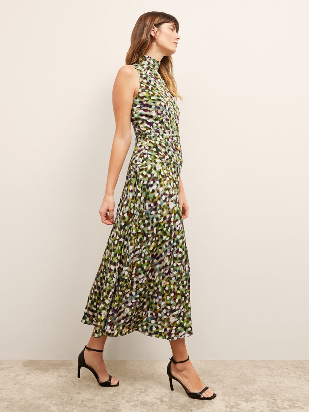 MM Lafleur Martina Mockneck Dress 100% Silk